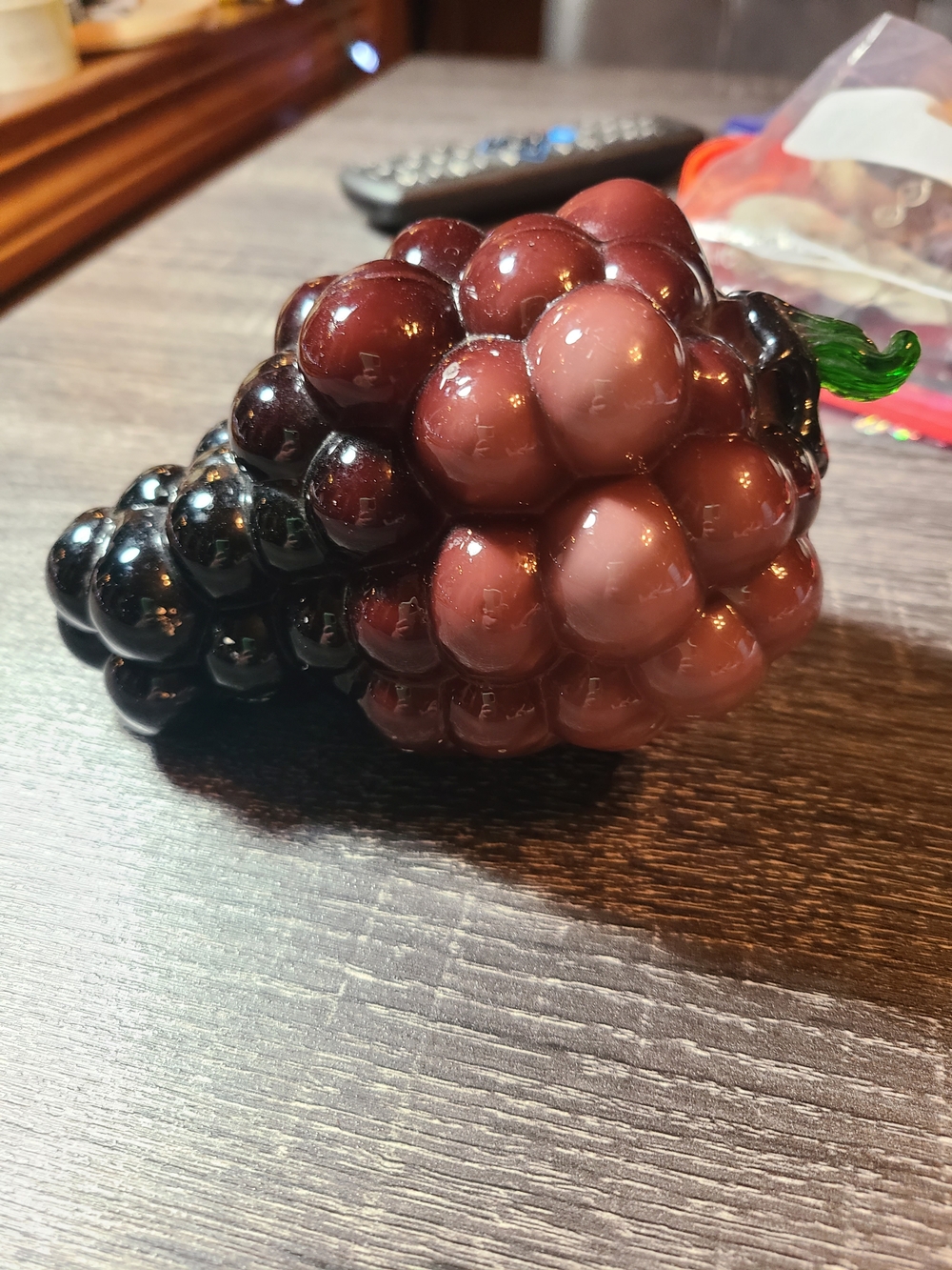 Vintage Glass Grape Cluster - Burgundy, Black and Green